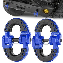 Nilight Safety Chain Connector Link, 1/2In Tow Hitch Hammerlock Coupling Link, 2 Pack Forged Steel Tow Chain Connector for Chain Link/Recovery Rope Link/Shackle, 12000 lbs Load Limit, Blue