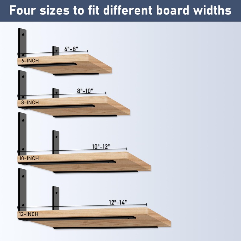 ELSKER&HOME Shelf Brackets 6 Inch, 12 Pack Floating Shelf L