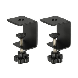 PATIKIL C Clamps, 2 Pcs Heavy Duty Metal Black Desk Clamp Adjustable Mounting Table Clamp with Protective Pad for Fixing Acrylic Glass Plastic Wood Sheets, Black