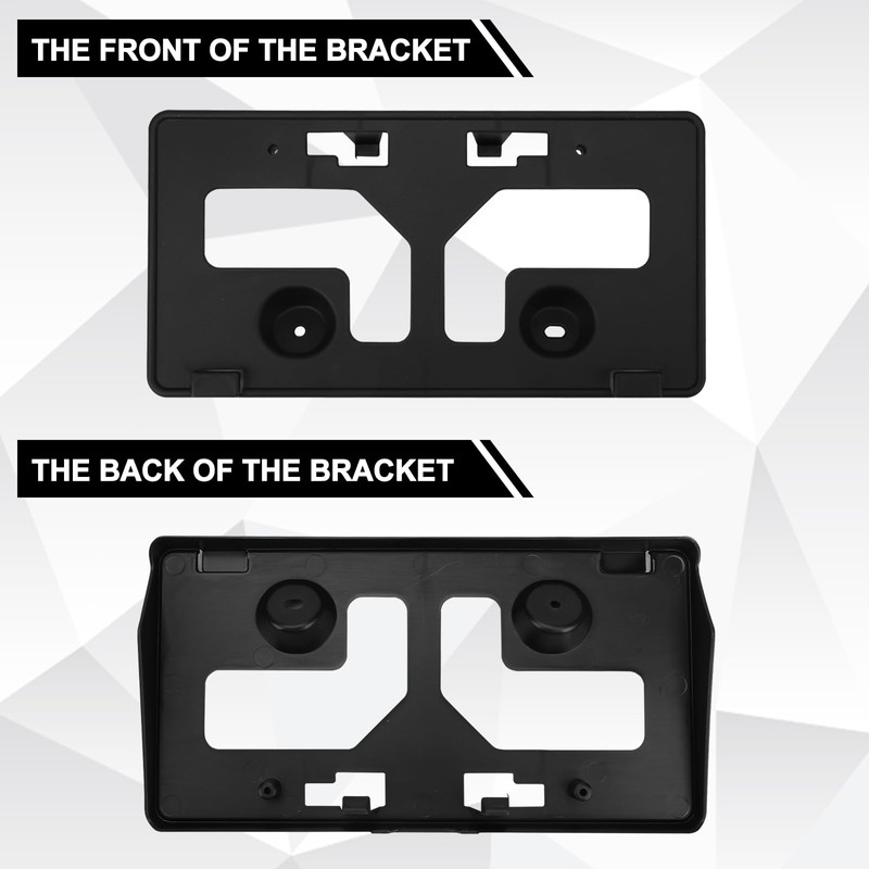 Front Bumper License Plate Bracket Black Compatible with Ford Escape