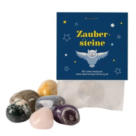 10 x "Magic Owl" Lucky Stones for Children / Lucky Charm Stone "Magic Stones" as Party Bag Children's Birthday Wizard Owls / Lucky Charm Children / Magic Owls Birthday Party Bag Children Lucky Charm