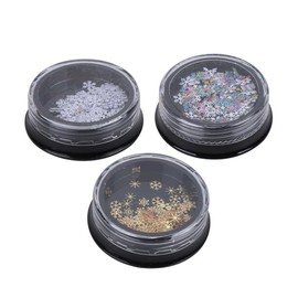 FOMIYES Nail Art Kit 3 Sets Christmas Snowflake Nail Art Stickers Sequins for Home Party Decorations