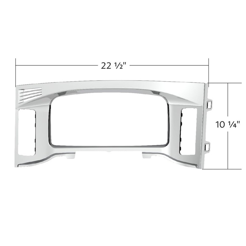 CTW Chrome Plastic Center Dash Instrument Bezel Fits 2018-2023 Freightliner