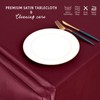 Lumaycens 10 Packs Satin Tablecloth 57 x 108 Inch Burgundy