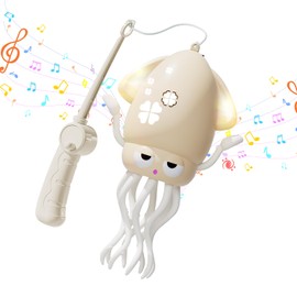 Moving Octopus Robot Toy, Dancing Squid Toy, Moving, Electric, Dancing Octopus, Automatic Obstacle Avoidance, LED Light & Music Included, Pretend Fishing, Type-C Charging, Educational Toy, Christmas