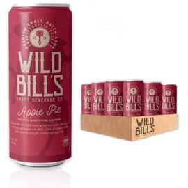 Wild Bill's Apple Pie Soda Classic Craft Soda Pop Soft Drinks, Sodas Made with Pure Cane Sugar, Caffeine Free, NO High Fructose Corn Syrup, Gluten Free, Vegan, Low Sodium, 12 Oz 12 Pack
