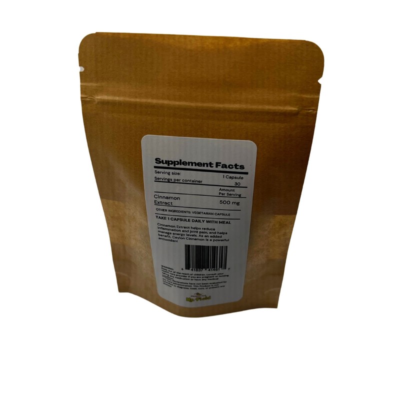 PRODUCTOS MR. FIELD Cinnamon Extract Capsules 500 mg Quantity 30