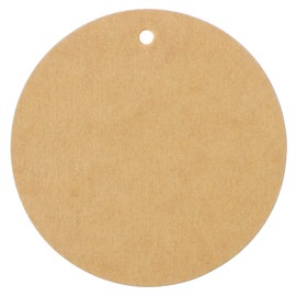CleverDelights 3" Round Kraft Gift Tags - 100 Pack - Round Circle Paper Hang Tag 3 Inch