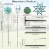 Viveta Metal Wind Spinners,53.5" Kinetic Wind Sculptures,Green Garden Pinwheels Double