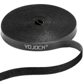 Cable Ties - YOJOCK Cable Ties - 2.0 x 0.4 inches (5 x 10 mm), Velcro Wiring Organization, Storage, Fastening, Freely Cut Cable Band Cord, Cable Attachment, Heat Resistant Storage Tape, Double-Sided, For Velcro (Black - 2.0 x 0.4 inches (5 m) x 0.4 inches (10 mm)