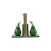 Creative Co-Op 2-Piece Cast Metal Pear Bookends, Green