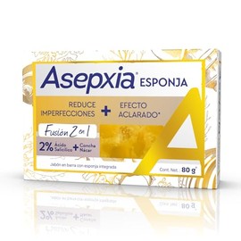 ASEPXIA Fusión 2 en 1 Concha Nácar Jabón - Esponja, Elimina imperfecciones y da un efecto aclarado, Mejora la textura de la piel, Para piel mixta, 80 