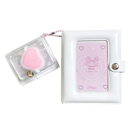 Sticker Notebook, Album, 3 Inches, 20 Refills + Mini Sticker Book, Cute, Girls, Color File, Pretty Size, Peel and Stick Sticker Notebook (white)