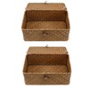 Cabilock Rattan Baskets 2pcs Straw Storage Basket Shelf Basket with
