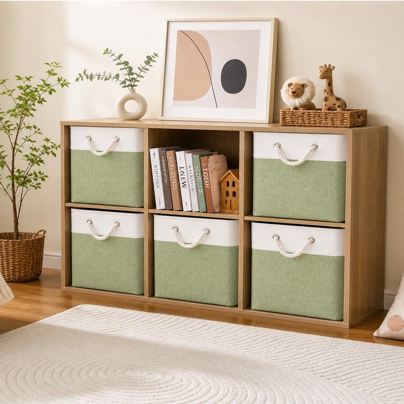 Guoovvs Fabric Storage Cubes, 11 inch cube storage bin with