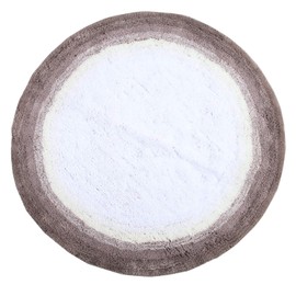 Better Trends Torrent Collection is Ultra Soft, Plush and Absorbent Tufted Bath Mat Rug 100 Percent Cotton in Vibrant Colors, 30" Round, Beige