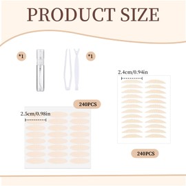 Benaewa 480 Pcs Eyelid Lift Strips, 2 Types Invisible Eyelid Tape for Hooded Eyes, Waterproof Eye Lid Lifter with Tools