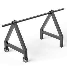 BUYYAH Wire Dispenser Rack, Portable Wire Holder, Heavy Duty Steel Welded Frame for up to 28" Diameter Spools, Includes a 31" Steel Axle Rod, 230 lbs Capacity, Black