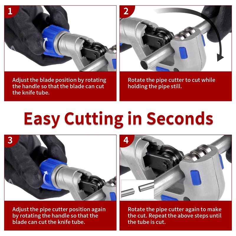 Sharp-tec 4-32mm Pipe Cutter, Adjustable Tube Cutter with Aluminum Alloy