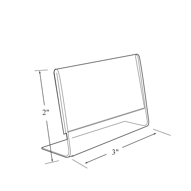 Azar Displays 112742 Horizontal Slanted, L-Shape 3-Inch Width by 2-Inch
