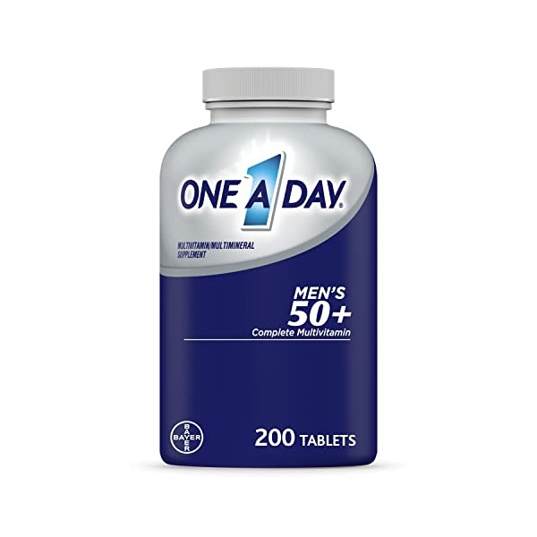 One A Day Menâs 50+ Healthy Advantage Multivitamin, Supplement with Vitamins A, C, E, B6, B12, Calcium and Vitamin D, 200 Count