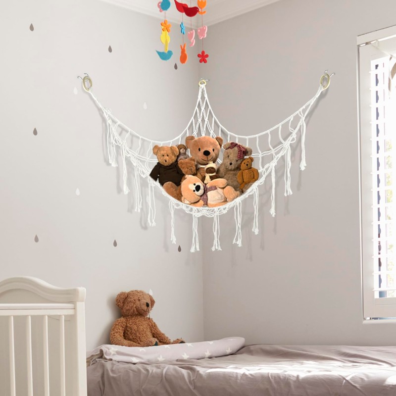 QWORK® Toy Storage, Storage Hammock, Hammock for Stuffed Animal Storage,