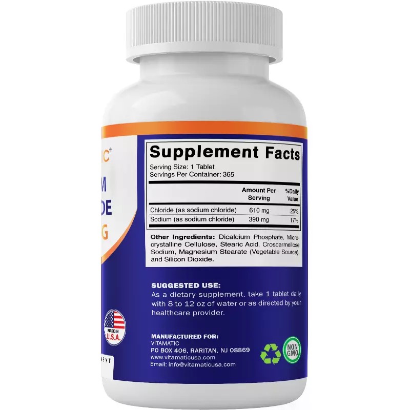 Vitamatic 3 Pack Sodium Chloride 1000mg, 365 Tablets