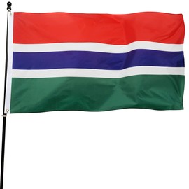 DANF Gambia Flag 3x5 Ft Thick Polyester, Fade Resistant, Brass Grommets, Canvas Header Gambian National Flags with 3 X 5 Feet