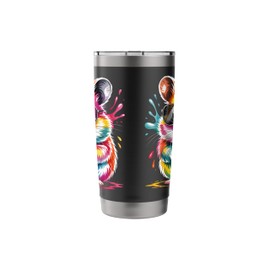 Hamster Colorful Watercolor Hamster Sunglasses For Men Women Stainless Steel Insulated Tumbler