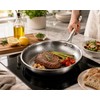 32cm Titanium Stainless Steel Frying Pan Non-stick Wok Skillet with
