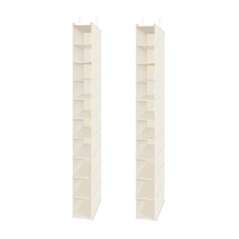 MAX Houser 10-Shelf Hanging Shoe Shelf Organizer, Hanging Shoe Storage for Closet,Pack of 2(Beige)