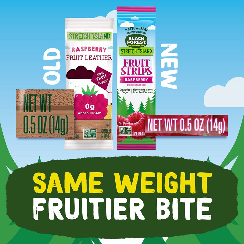 Black Forest Stretch Island Fruit Strips, Raspberry, 0.5ounce Strips (Pack