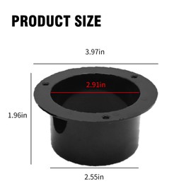 VIKKSAER 3 Inch Duct Connector Flange (2PCS), 75mm Black Plastic Round Straight Dryer Vent Wall Plate, Wall Trim Pipe Collar, for Air Heating Cooling Ventilation HVAC System Ducting