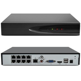 Panoeagle 8CH 12MP POE NVR (1080P/4MP/5MP/6MP/8MP/12MP) Network Video Recorder for Home Security Camera System, 24/7 Recording, Supports up to 14TB HDD, DC 52V, Remote Access, Motion Alert