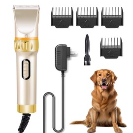 FidoFlix Dog Grooming Clippers,12V High Power,Electric Quiet,Plug-in Dog Hair Trimmer Set for Small & Large Dogs Cats Pets with Thick Coats
