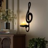 Musical Notes Wall Decor, Black Metal Candle Sconces Set, Music
