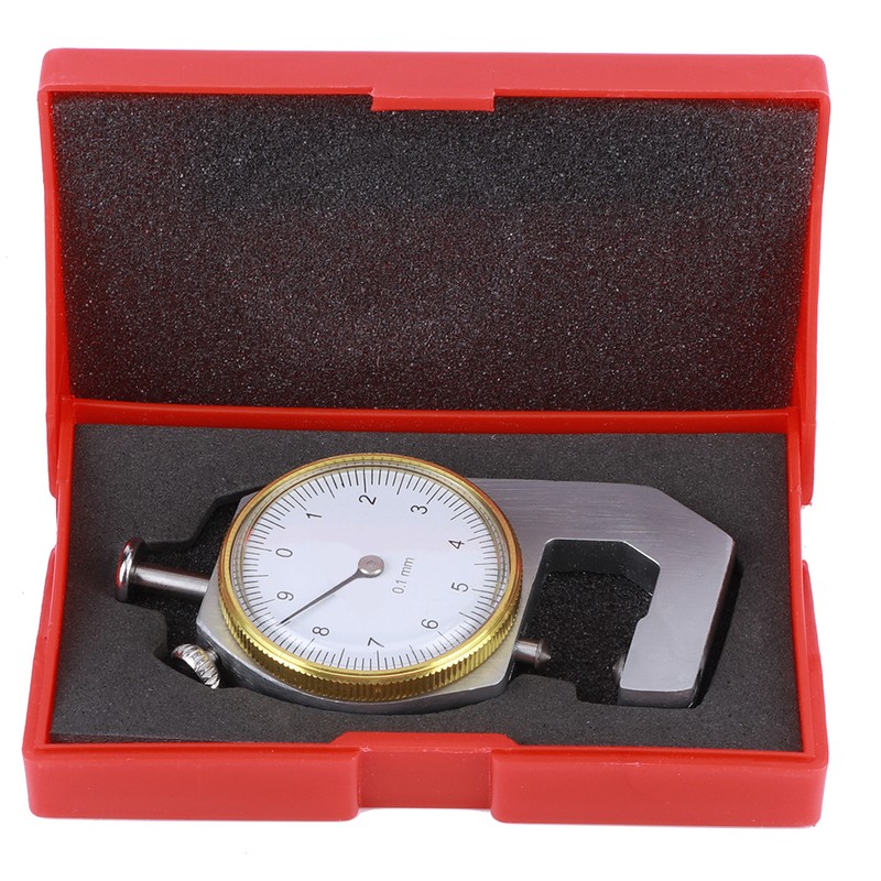 Thickness Gauge Round Dial Accuracy Measuring Tool Flat Pointed Head