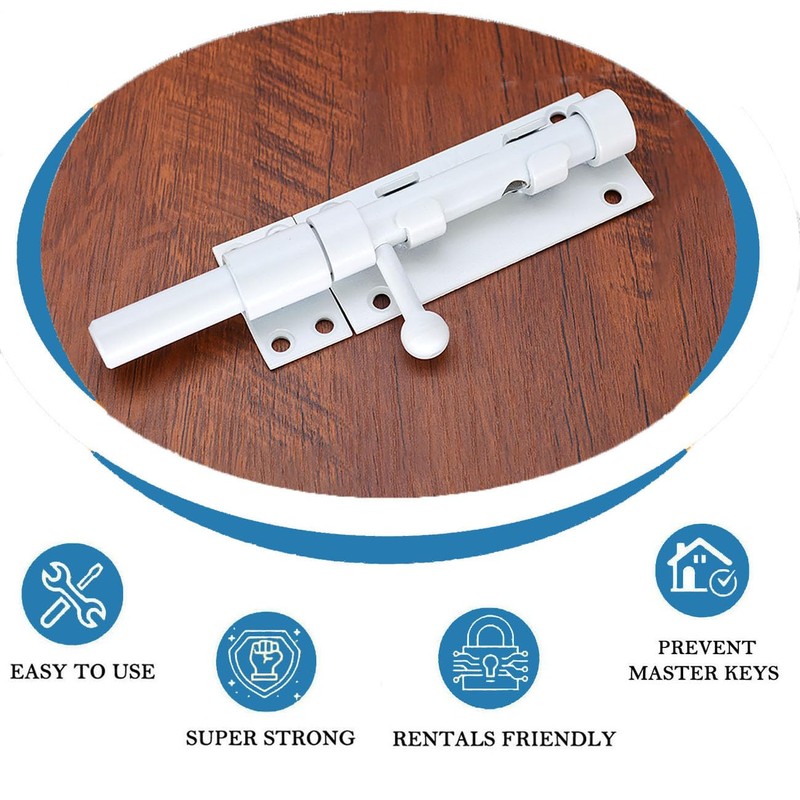 Litensh Gate Bolt Gate Slider with Hole for Padlock 304