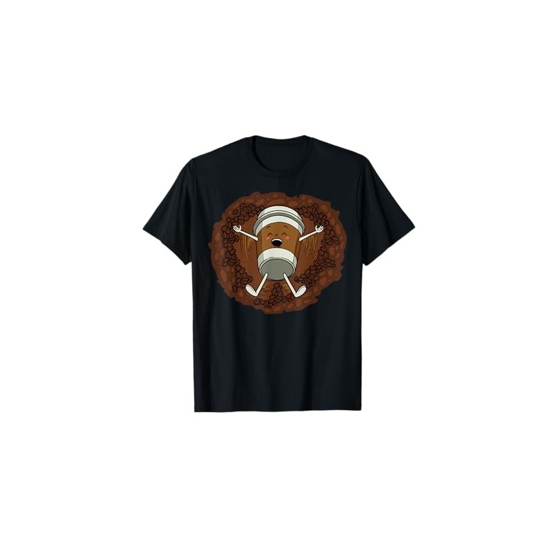 Cartoon Coffee Cup Character Fun Illustration For Kids T-Shirt