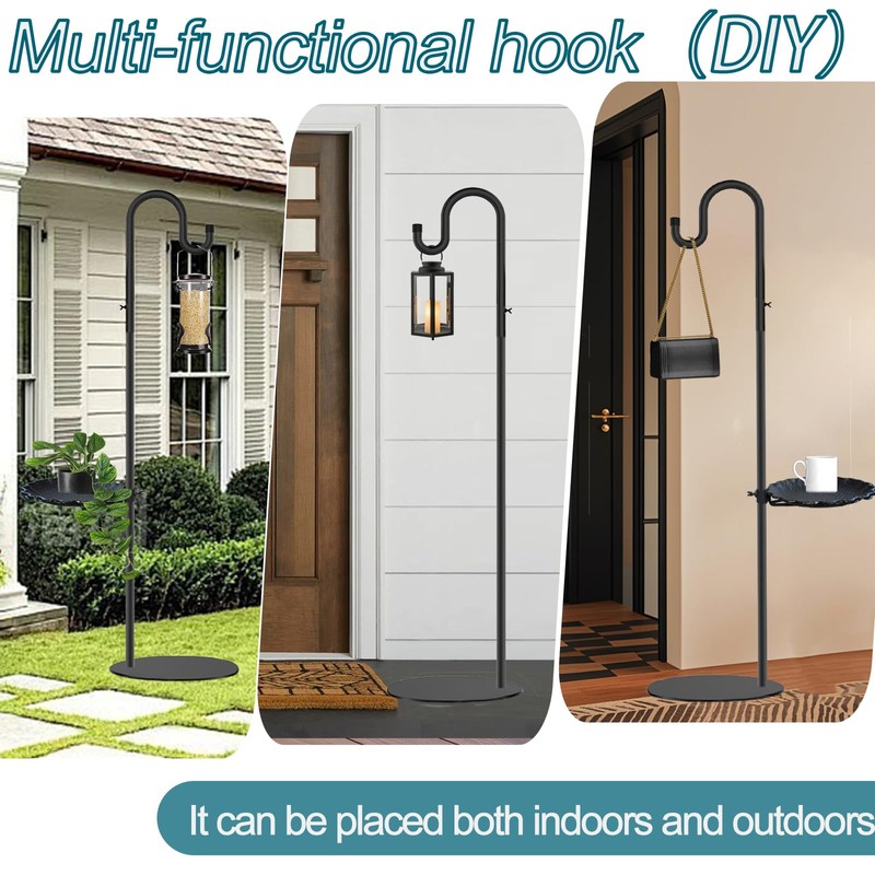 Vorriop Upgraded 75" Shepherds Hook Stand，Bird Feeders，Extra Large Wind Chime