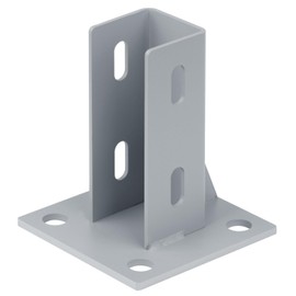 OTTFF 2 Pack Floor Mount Post Base for T Slot 4040 Aluminum Extrusion Profile, Carbon Steel Ground Flange Anchor Bracket for 1-9/16" x 1-9/16" Newel, Grey