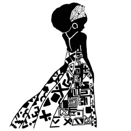 Vinyl Wall Decal African Girl Black Woman Native Ethnic Style Stickers Large Decor (1422ig) Black
