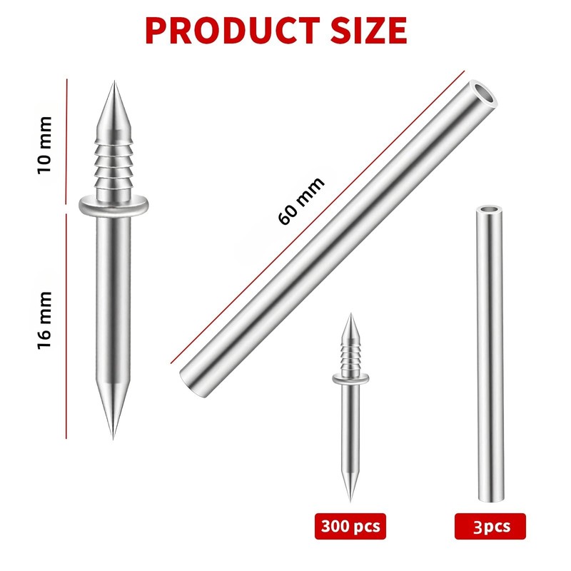 300pcs Double Head Skirting Thread Seamless Nail Double Head Nails
