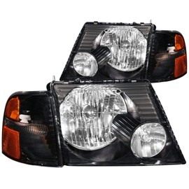 Anzo USA 111071 Ford Explorer Black With Amber Reflectors Headlight Assembly - (Sold in Pairs)