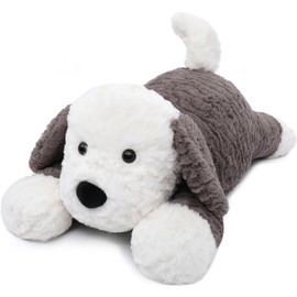 MorisMos 24inch 4Lbs Weighted Microwavable Stuffed Animal, Large Weighted Stuffed Dog Plush, Heatable Unscented Dog Throw Pillow