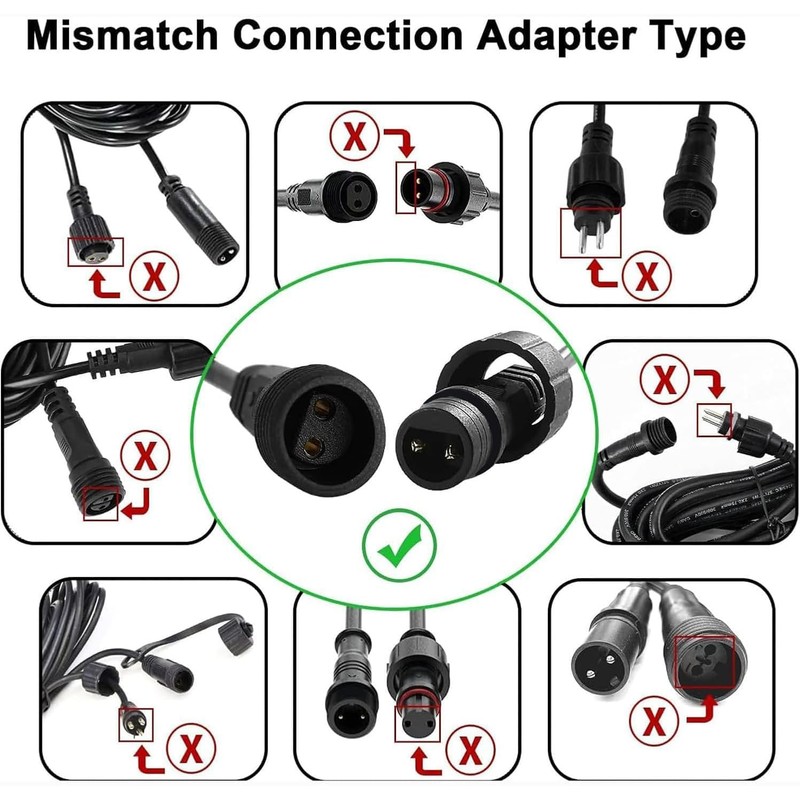 Joycome 20ft 2 Pin Waterproof Corrosion Resistant Extension Cord for