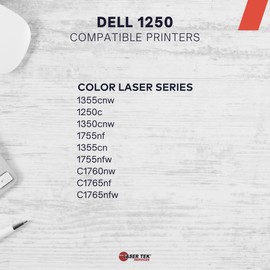 Laser Tek Services Compatible Toner Cartridge Replacement for Dell 1250 331-0778 Works with Dell 1250C 1350CNW 1355CN, C1760NW C1765NF Printers (Black, 1 Pack) - 2,000 Pages