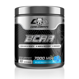 Core Champs BCAA Powder 7000mg | Branched Chain Amino Acids for Muscle Growth & Recovery | High Leucine Content | 30 Servings (Blue Raspberry Ice)