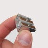 4Pcs Silver 2-Hole Pencil Sharpener Survival,Mini Hand Held Pencil Sharpener