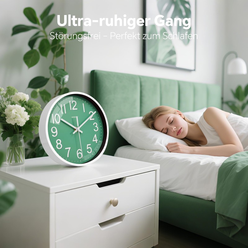 VIKMARI Wall Clock, Small 20 cm, Modern Blue Silent Analogue